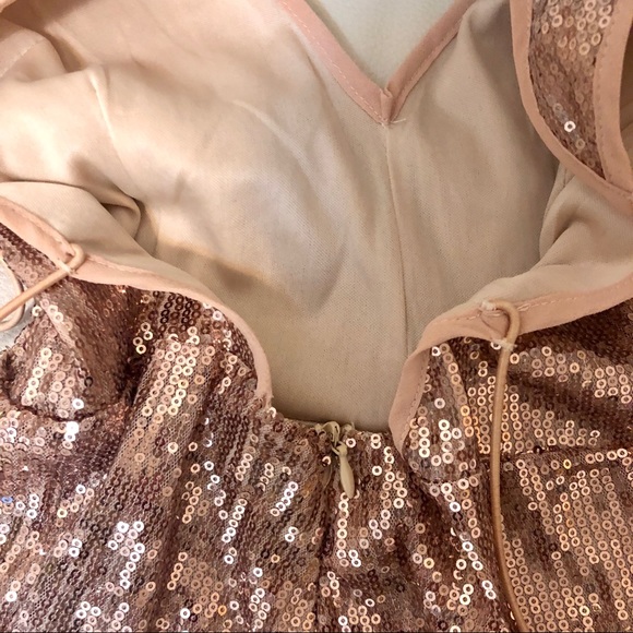 Asos rose gold sequin New Years culotte jumpsuit - Picture 5 of 5